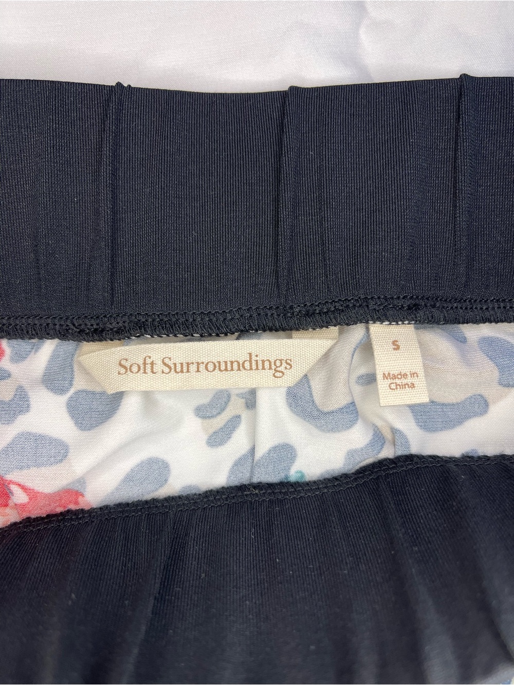 Soft Surroundings Skirt S Floral Leopard Print Asymmetrical Midi White Flowy - Picture 8 of 9